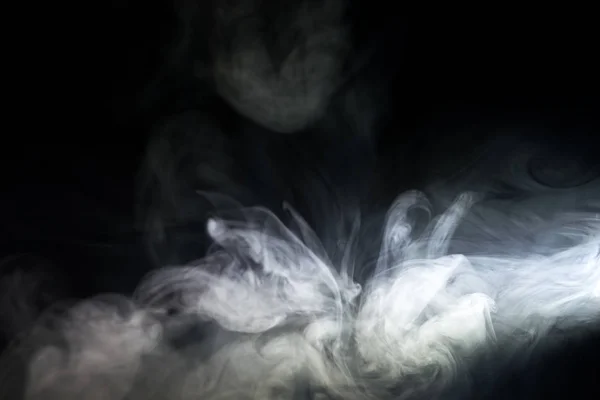 White smoke on black background — Stock Photo, Image