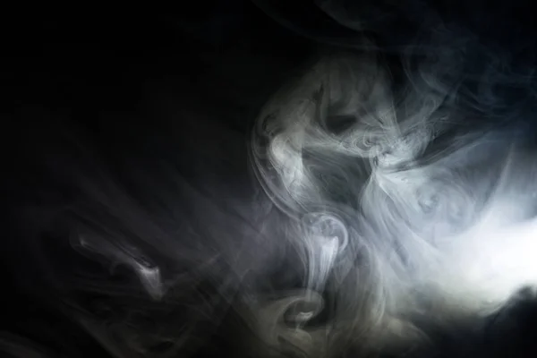 White smoke on black background — Stock Photo, Image