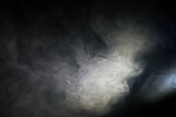 White smoke on black background — Stock Photo, Image