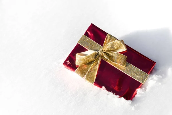 Nieve y regalo — Foto de Stock