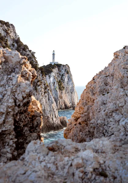 Der Leuchtturm Auf Der Griechischen Insel Lefkada — Stockfoto