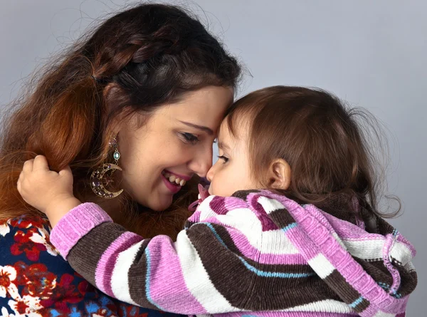 Happy mum with the little daughter — Stock Photo, Image