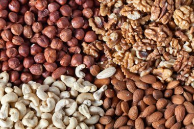 Ceviz, fındık, badem ve kaju 