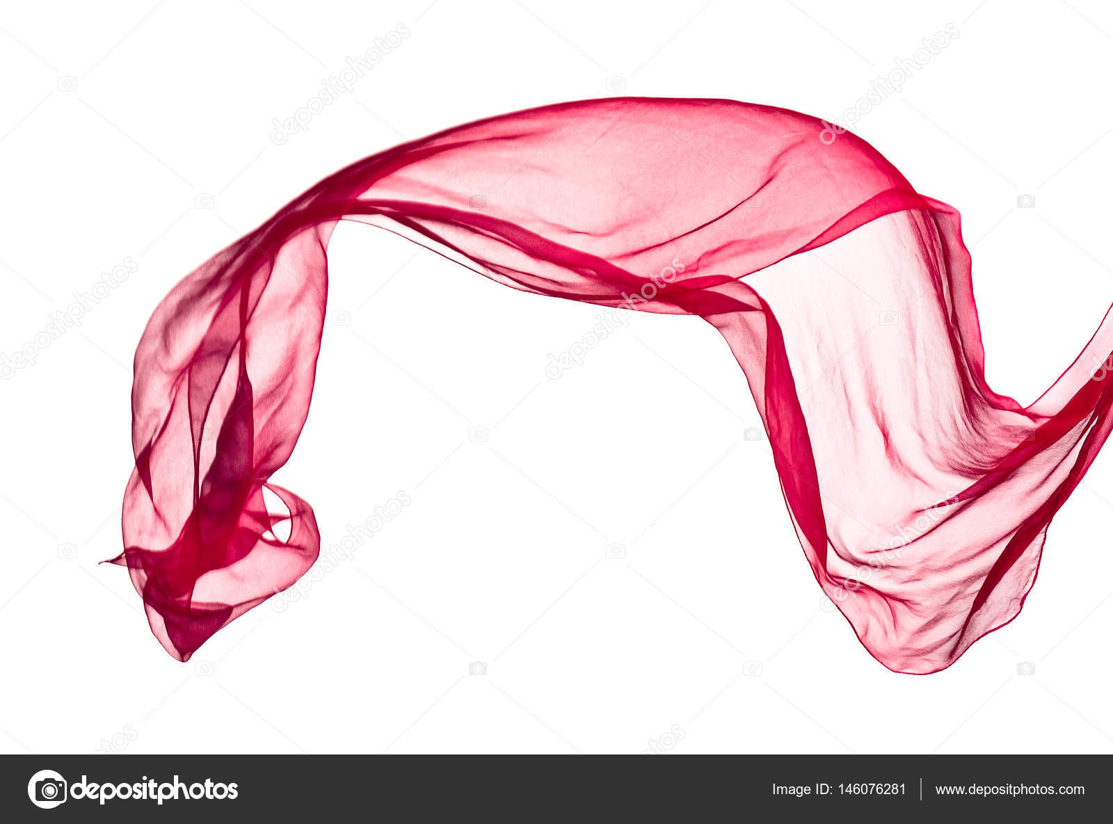 Red scarf in the wind isolated on white — Stock Photo © igorr1