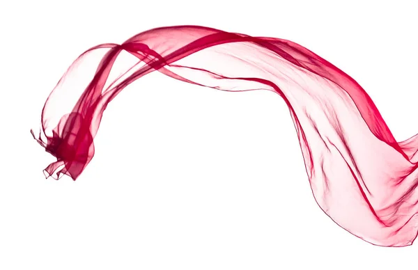 Red scarf in the wind , isolated on white — Stock Photo, Image