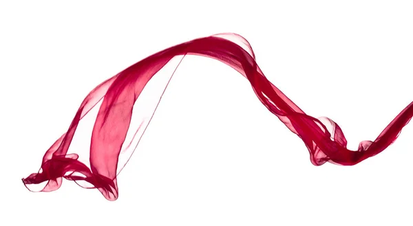 Red scarf in the wind , isolated on white — Stock Photo, Image