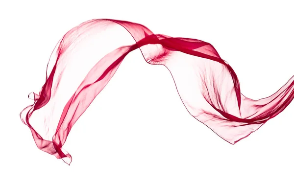 Rode sjaal in de wind, geïsoleerd op wit — Stockfoto