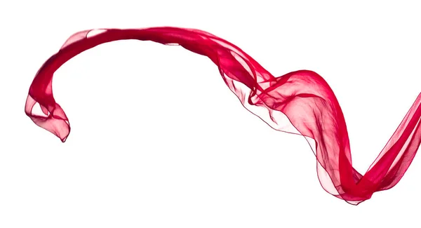 Красный шарф на ветру, изолированный на белом — стоковое фото
