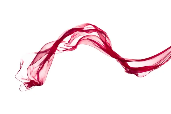 Red scarf in the wind , isolated on white — Stock Photo, Image