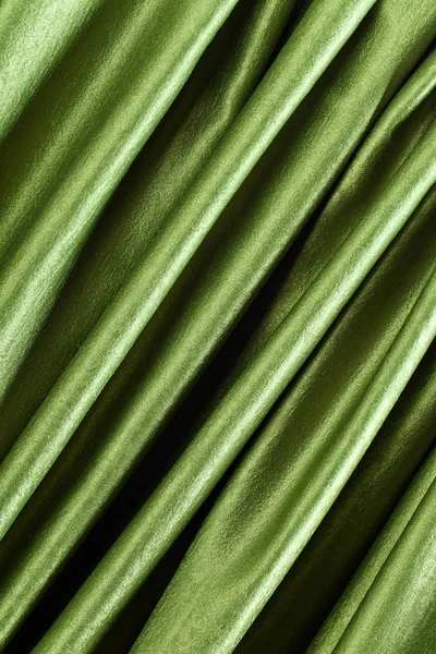 Smooth elegant green satin — Stock Photo, Image