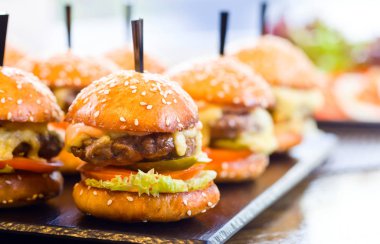  Burger Restoran ahşap tablo .