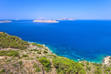 Yunanistan, Rodos, Akdeniz'in kıyı şeridi .