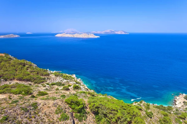 Greece,Rhodes,  coastline of Mediterranean sea . — Stock Photo, Image