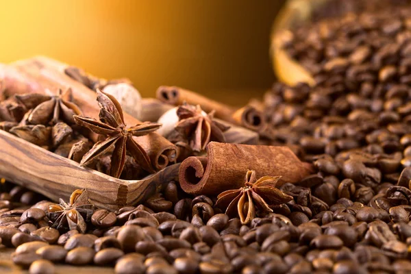 Granos de café con especias . — Foto de Stock