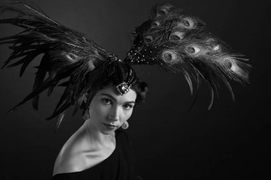 Siyah beyaz portre retro tarzı .