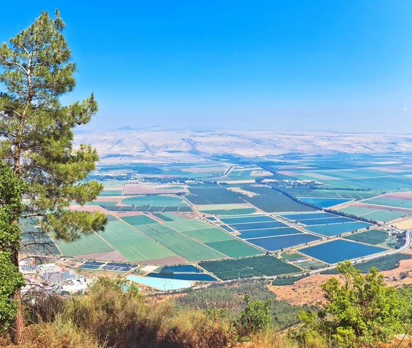 Malebný pohled na severní Izrael Chulské údolí. — Stock fotografie