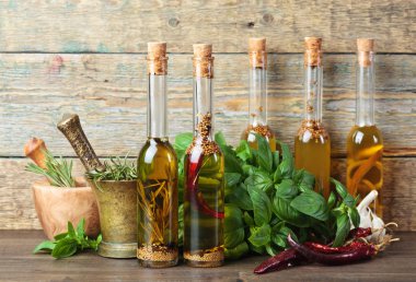 Fesleğenli zeytinyağı .