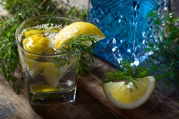 Gin mit Zitronenscheiben . — Stockfoto