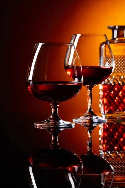 Two glasses of brandy . — Stock Photo, Image