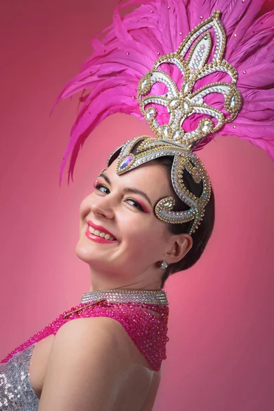 Beautiful woman in carnival costume . — Stock Photo, Image
