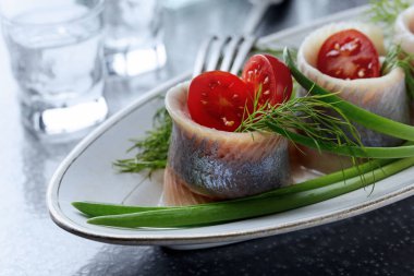 Atlantik ringa balığı filetosu petrol.