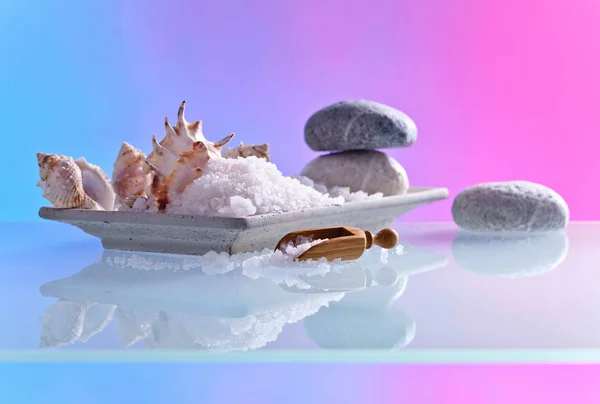 石や貝殻で海の塩 . — ストック写真