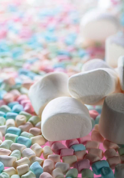 Close up of various marshmallows  . — Stock Photo, Image