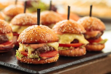  Burger Restoran ahşap tablo .