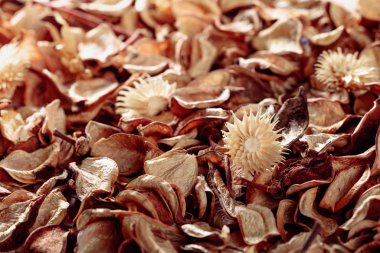 Lezzetli potpuri yaprakları. Kuru çiçek yaprakları. 