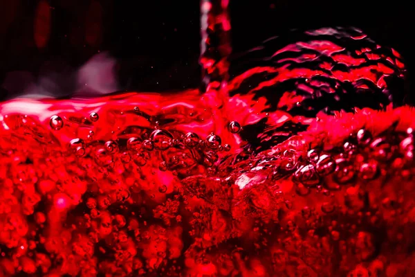 Red Wine Black Background Abstract Splashing — Stock Photo, Image