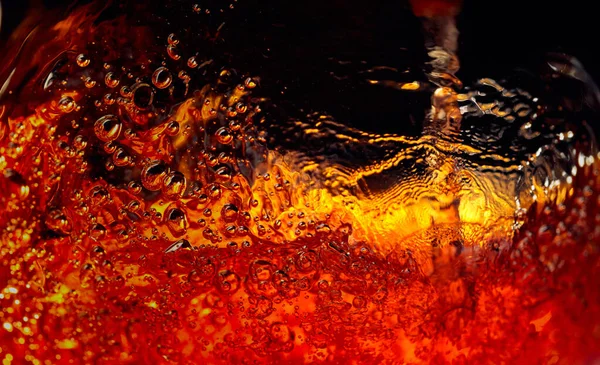 Carbonated Drink Glass Abstract Splashing Macro Shot — Stock Photo, Image