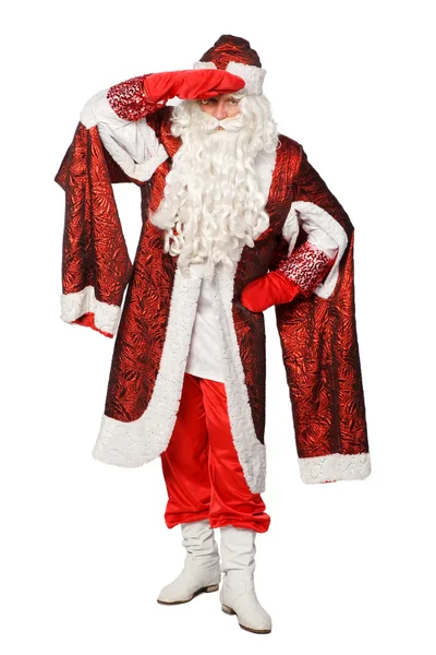 Papai Noel em backgroun branco — Fotografia de Stock