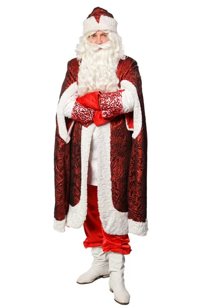 Papai Noel em backgroun branco — Fotografia de Stock