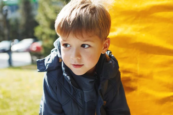 Aranyos kisfiú a parkban — Stock Fotó