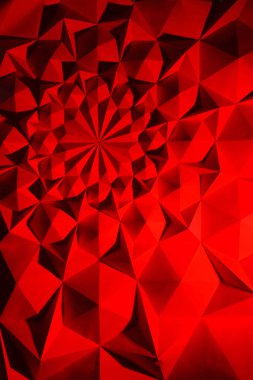 Arka plan, kırmızı çokgenler. Işık ve gölge. Kırmızı ve siyah.