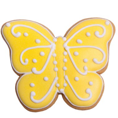 Gingerbreads renkli sır ile izole closeup set