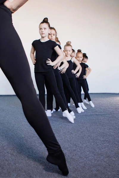 Row Legs Teenage Girls Black Tights White Socks Dance Ballet Stock