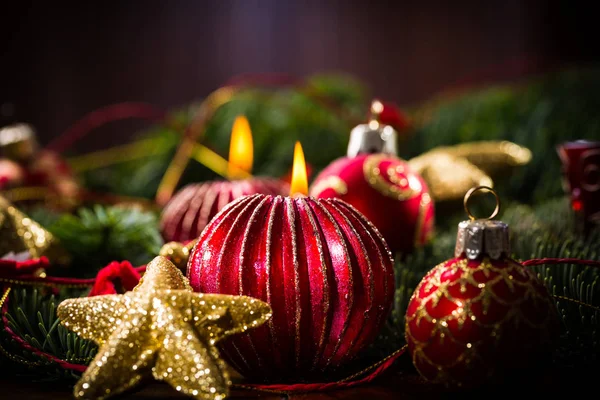 Julljus och bollar — Stockfoto