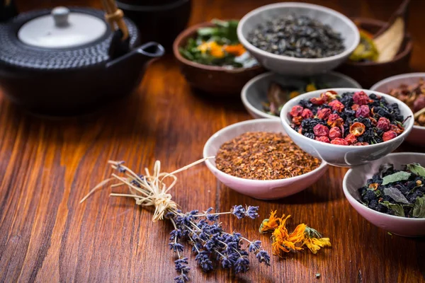 Assortment of herbal and fruit tea — Stock Photo, Image