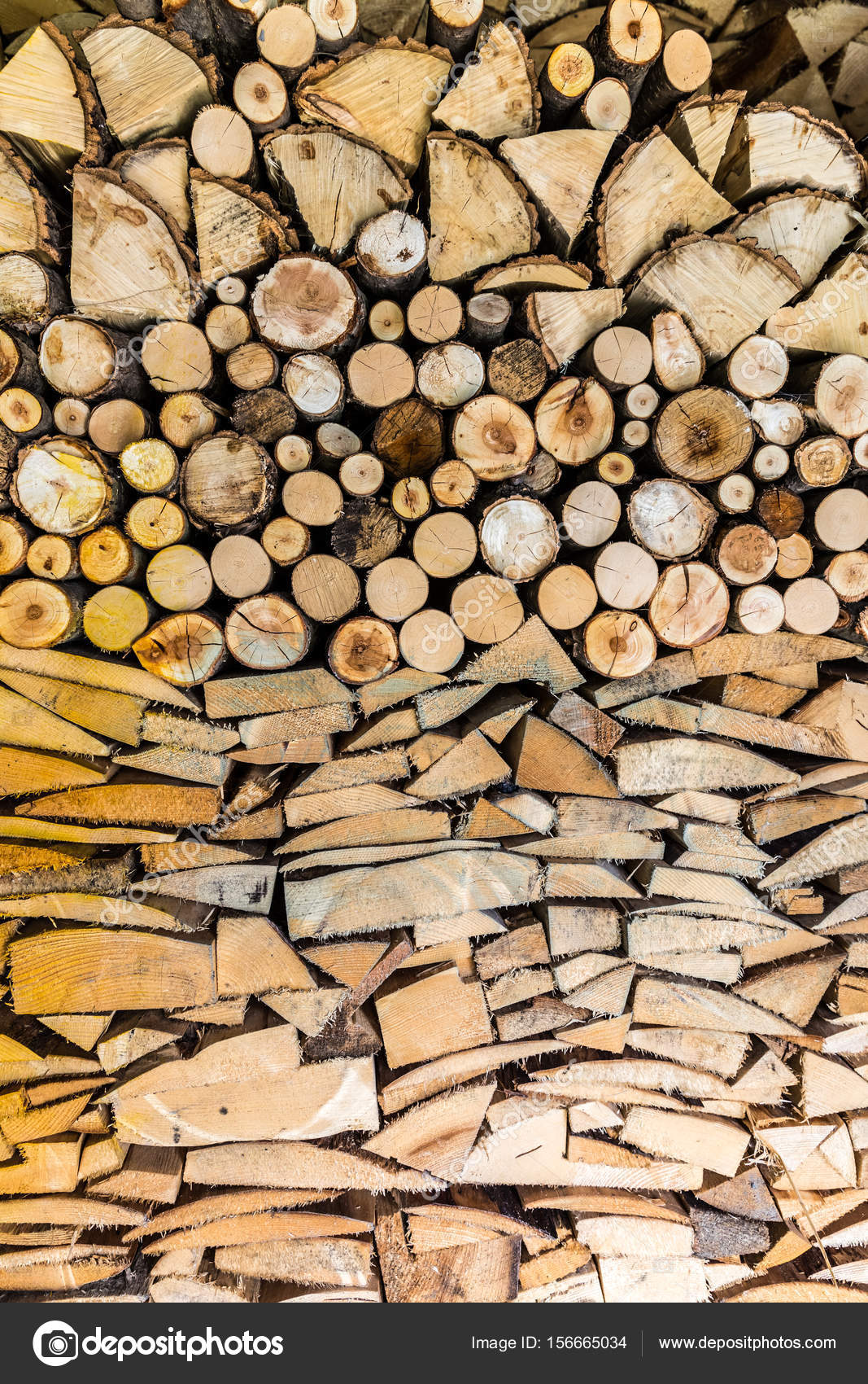 Pile Of Wood Logs In The Garden Stock Photo C Brebca 156665034