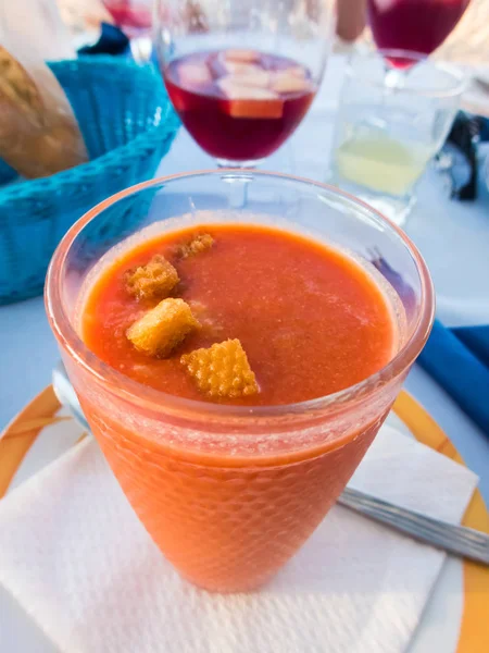 Traditional spanish cold soup gazpacho — Stock Photo, Image