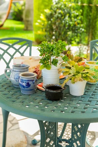 Outdoor patio with plants — Stock Photo, Image