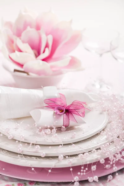 Place setting in pink tone Royalty Free Stock Photos