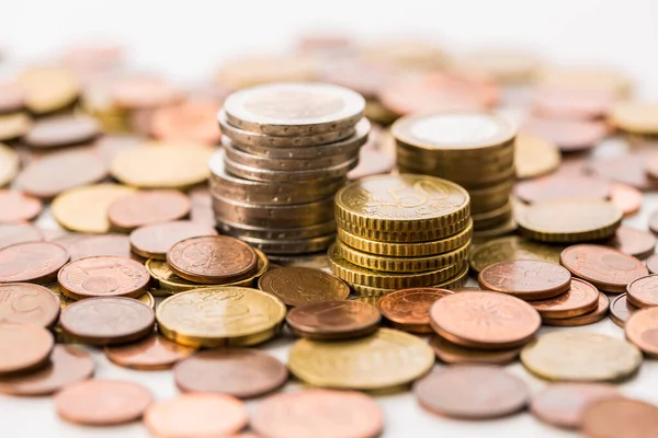 Piles of  Euro coins — Stock Photo, Image