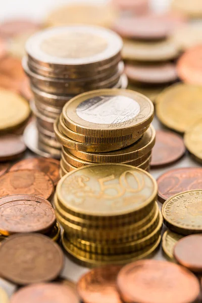 Piles of  Euro coins — Stock Photo, Image