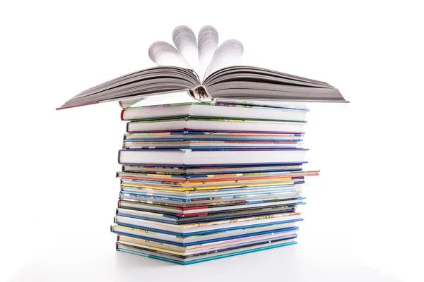 Stack Children Books Isolated White Concept Learning Education Stody — Stock Photo, Image