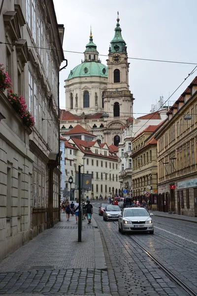 Prag şehir cadde görünümü — Stok fotoğraf