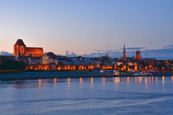 Torun vista nocturna de la ciudad —  Fotos de Stock