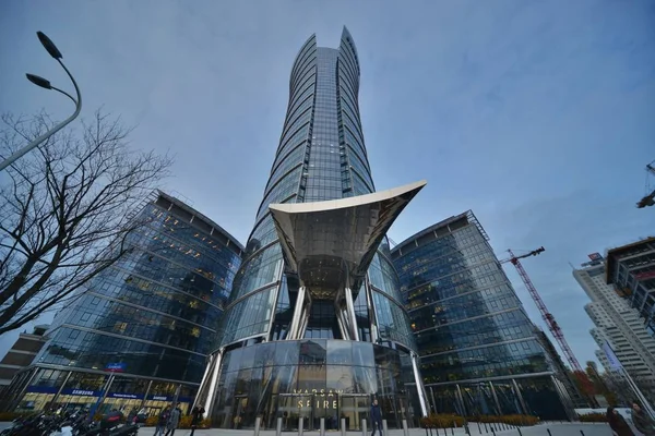 Varsóvia Vista do edifício da torre — Fotografia de Stock