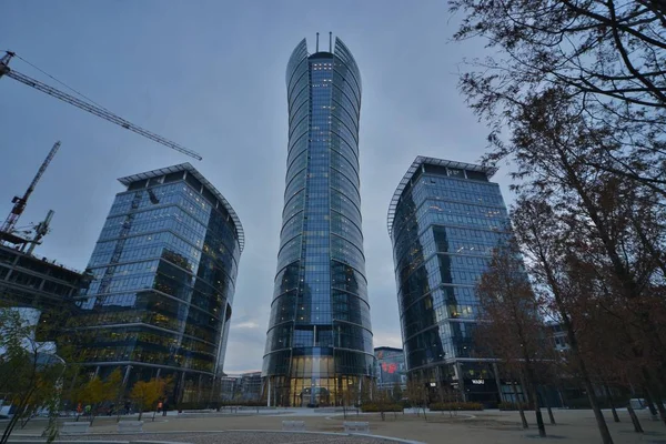 Widok budynku Warsaw Spire — Zdjęcie stockowe